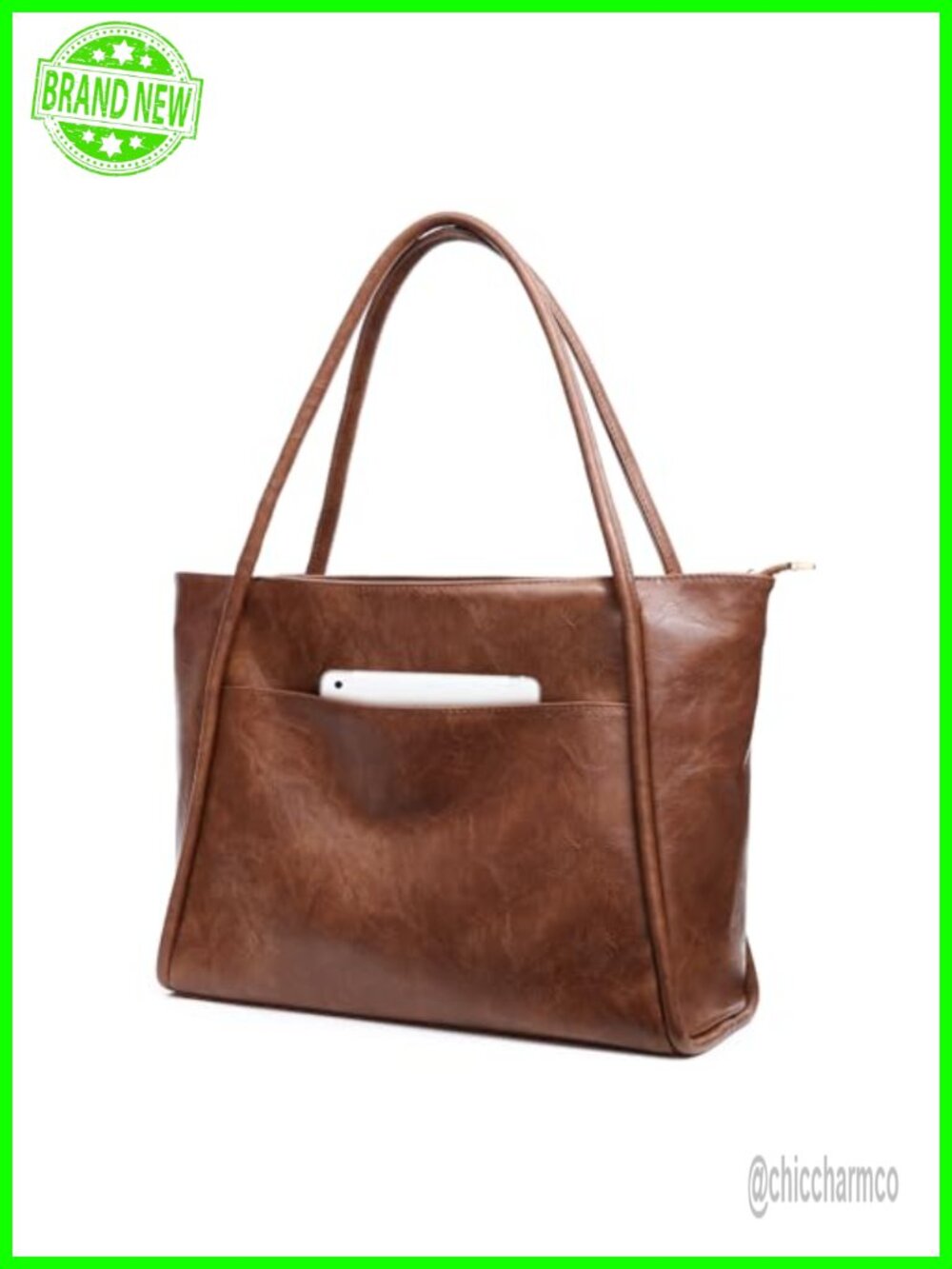 Large Vegan Leather Tote Bag for Women Work Travel Shoulder Handbag